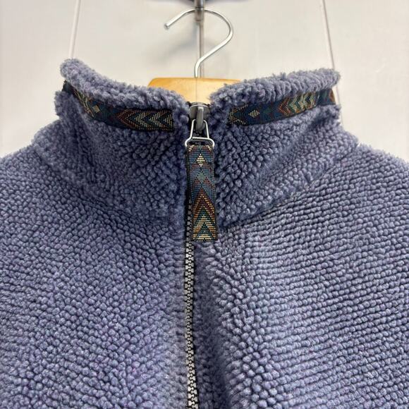 VTG Title Nine Sports Athleisure Aztec Trail Sherpa Fleece Jacket Size M 1/4 Zip - Picture 8 of 8